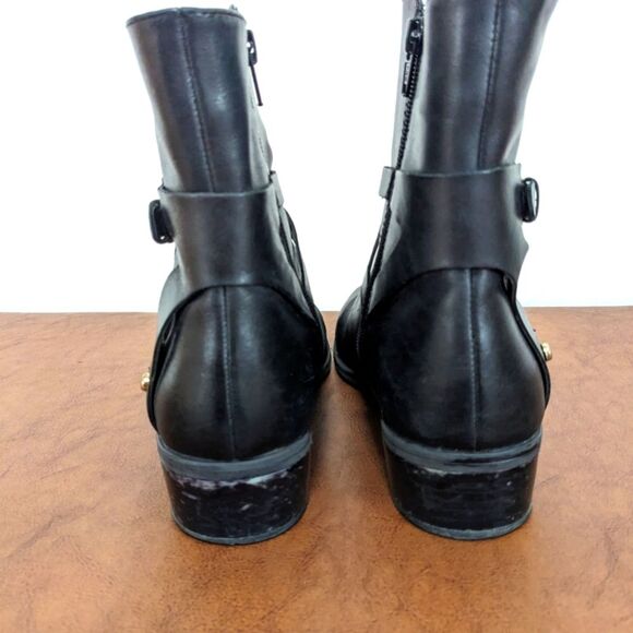 Lauren Ralph Lauren Marisol Black Leather Ankle Booties size 7B - Picture 4 of 7